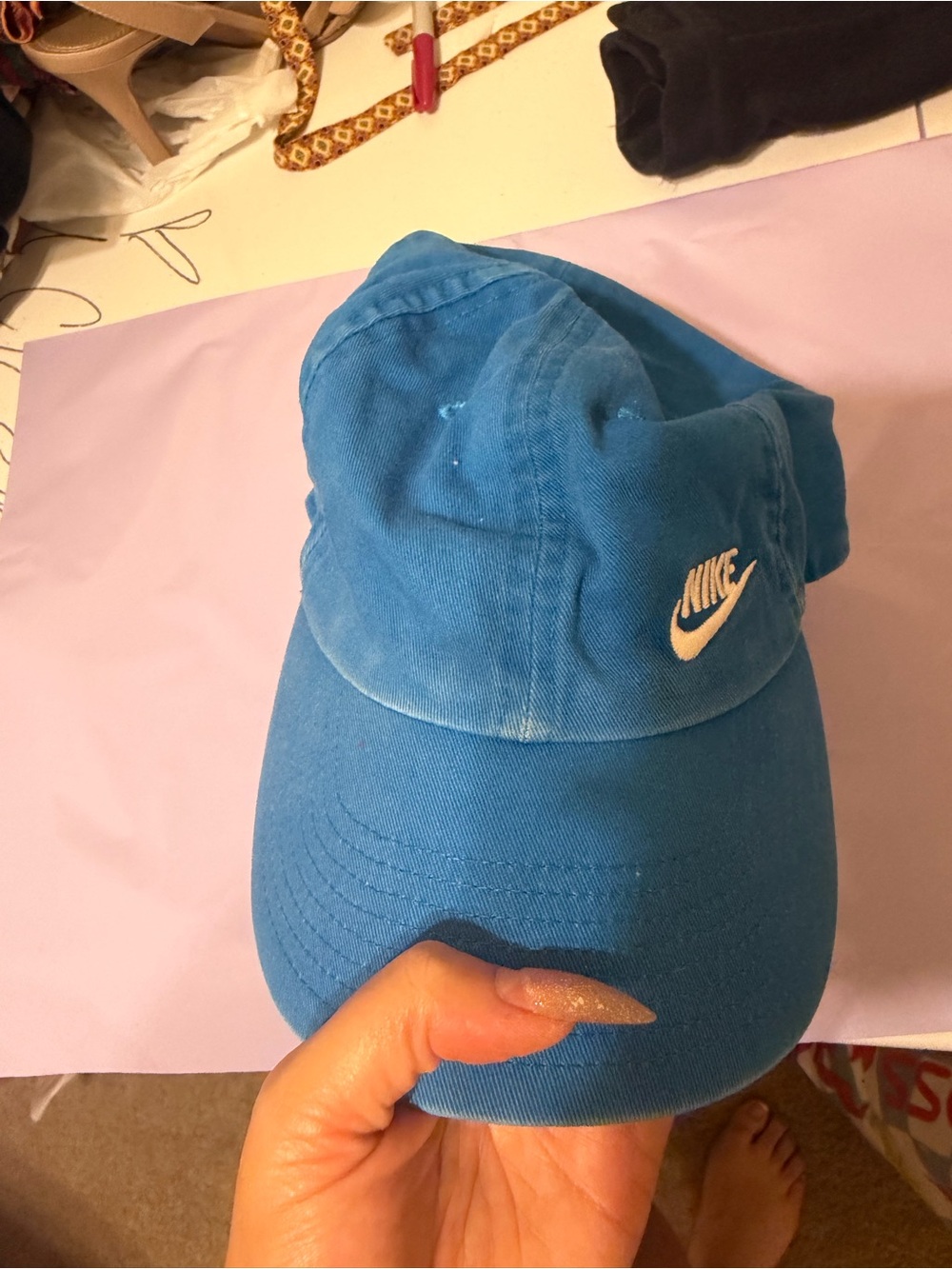 Nike Light Blue Cotton Cap with White Logo